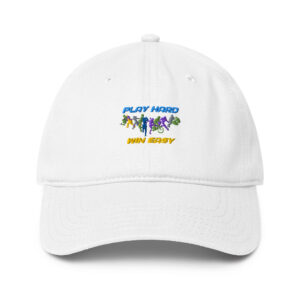 Low-profile baseball cap "PLAY HARD, WIN EASY"