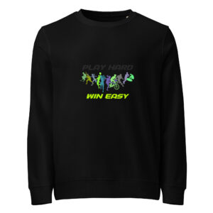 Unisex organic sweatshirt "PLAY HARD, WIN EASY"