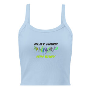 Women’s micro-rib tank top "PLAY HARD, WIN EASY"