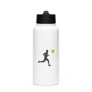 Stainless steel water bottle with a straw lid