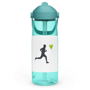 Flip straw water bottle