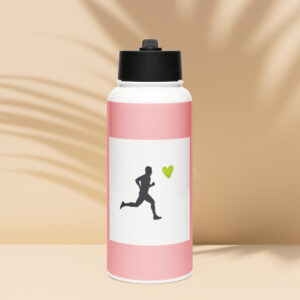 Stainless steel water bottle with a straw lid