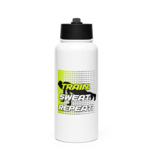 Stainless steel water bottle with a straw lid